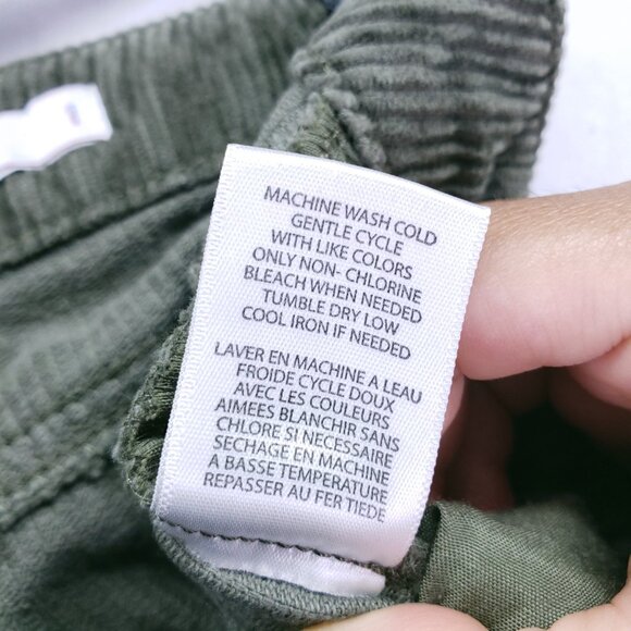 Tinseltown Pants Womens Size 1 Green Corduroy Baggy Wide Leg Cargo 100% Cotton - Picture 16 of 16